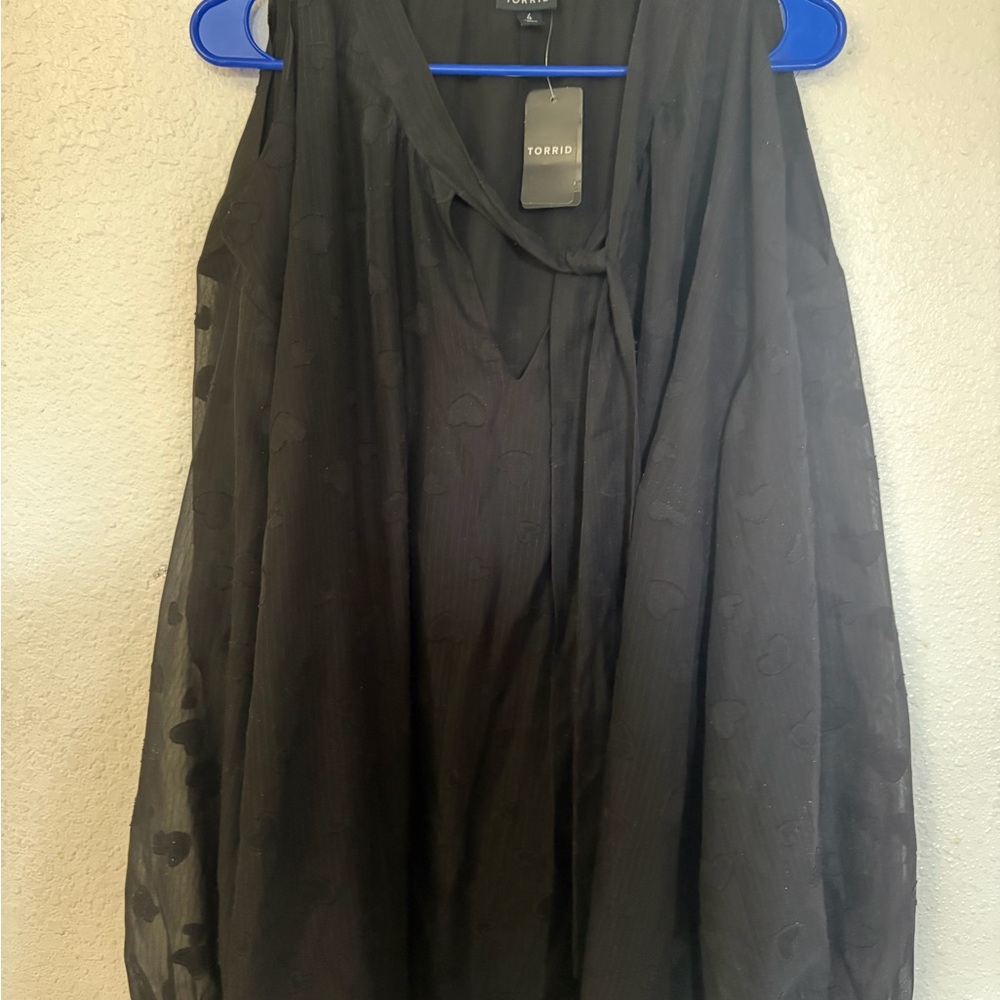 NWT Torrid Black Cold Shoulder Blouse 4x